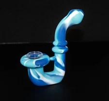 5" TRI BLUE SILICONE SHERLOCK Pipe