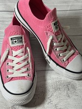 Converse All Star Big Kids Size 4 Pink Knit Low Top CTAS Sneakers Lace Up Shoes