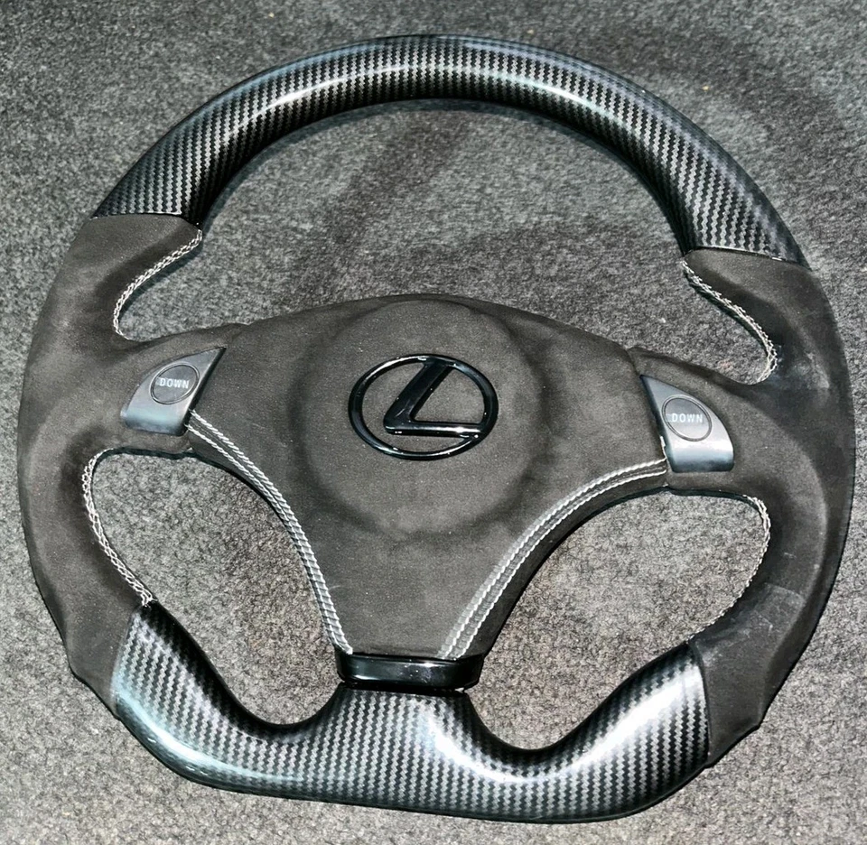 LEXUS CARBON FIBER Alcantara STEERING WHEEL FOR LEXUS SC300,400 IS300 IS200 '' - Image 4 of 4