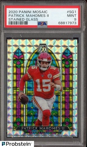 2020 Panini Mosaic Prizm Stained Glass #SG1 Patrick Mahomes II Chiefs PSA 9 MINT