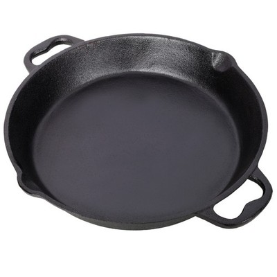 12 Inch Cast Iron Skillet Pan Pre-Seasoned, w/ Dual Helper Handles, Oven Safe