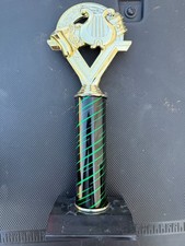 Vintage Blank Music Trophy Featuring a Lyre Topper