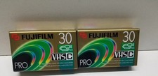 2 Fujifilm VHS-C Tapes Pro Premium High Grade Camcorder 30 min Video Cassettes