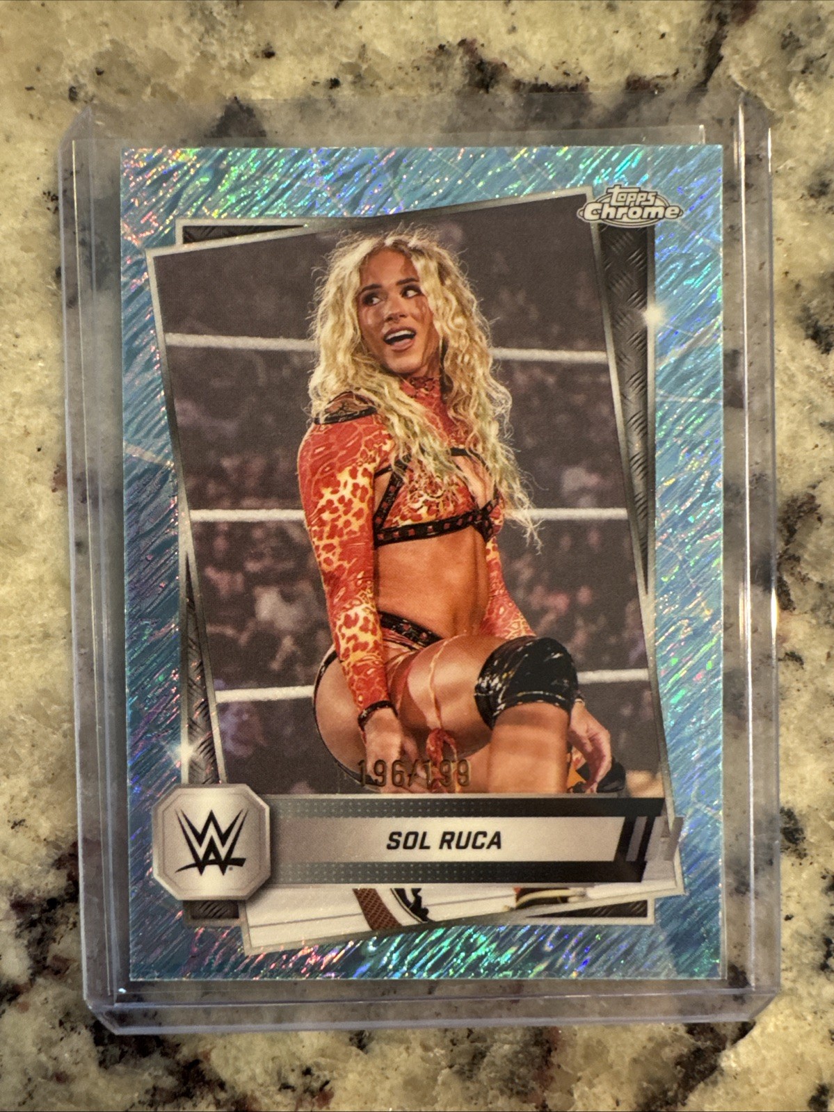 2025 Topps Chrome WWE - Sol Ruca #24 Aqua Shimmer Refractor /199