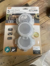 EZ Link Linkable Plug-in LED White Puck Light with High/Low Switch (5-Pack)