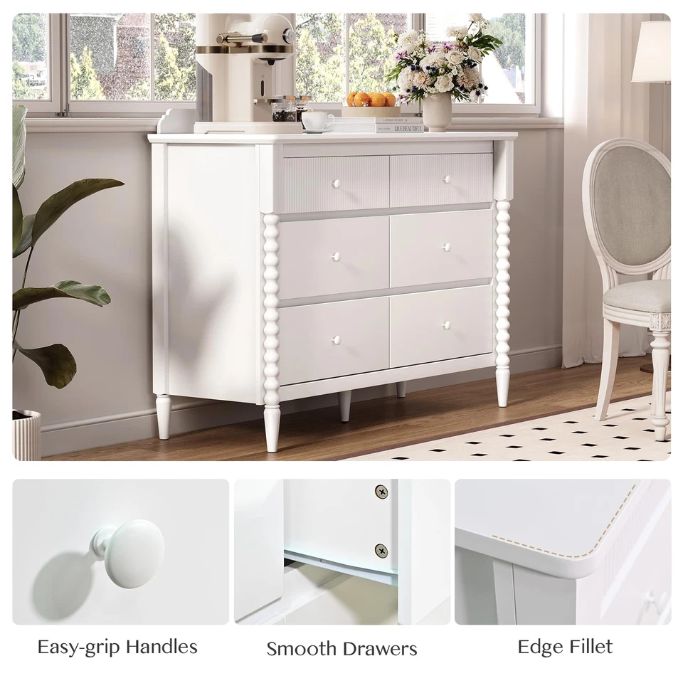 Детский комод с 6 ящиками и широким комодом для хранения для детской комнаты - Изображение 3 из 4