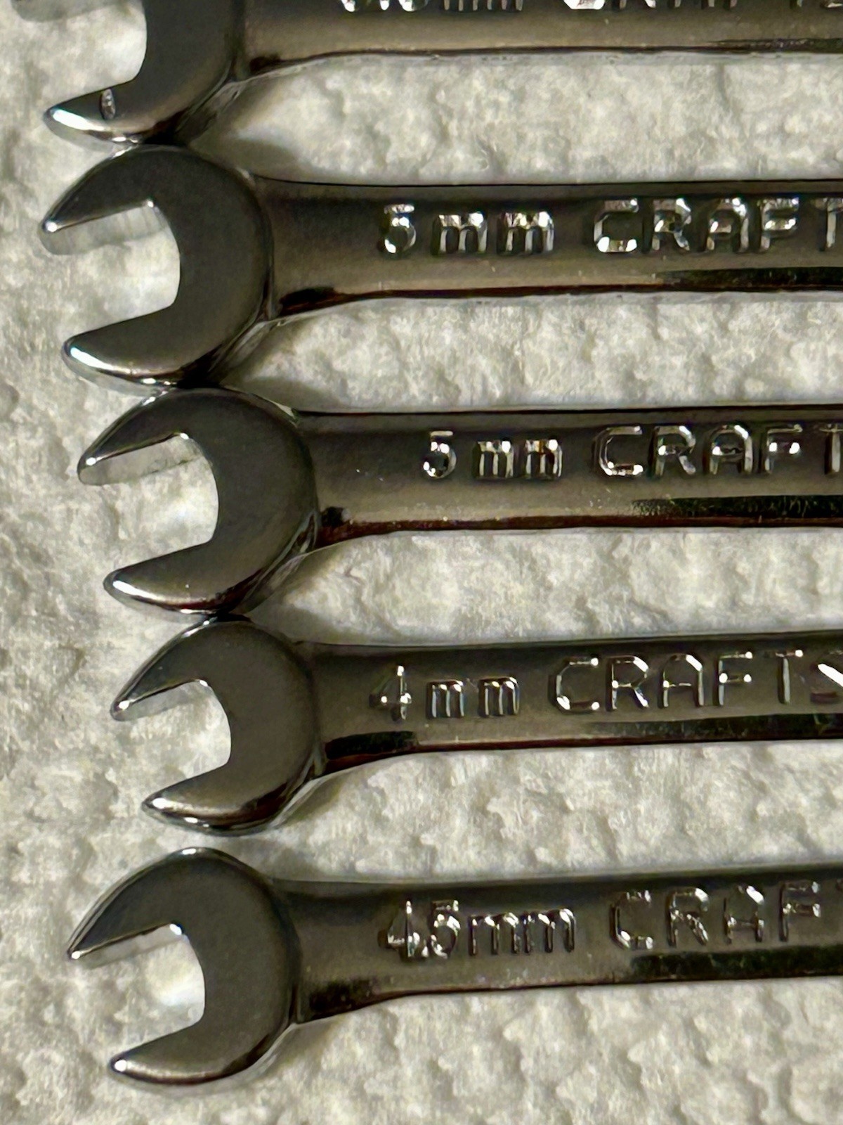 Craftsman Chrome Midget Combo Wrench Set 9 Metric & 9 Standard Made in U.S.A.