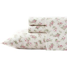 Laura Ashley Flannel Sheets King, Anti-Pilling  Wrinkle Resistant Cotton Beddin