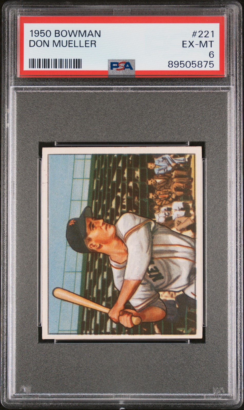 1950 BOWMAN #221 DON MUELLER ROOKIE RC PSA 6