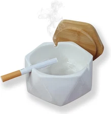 Ashtrays for Cigarettes Geometric Ash Tray - Premium Ceramic Cool Ashtrays Gifts