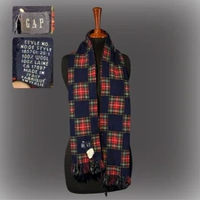 NEW Gap Mens Womens Crazy Striped Fair Isle Soft Wool Blend Scarf Italy Made