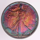 Toned 1989 America Silver Eagle Dollar $1 .999 Silver (B3369)