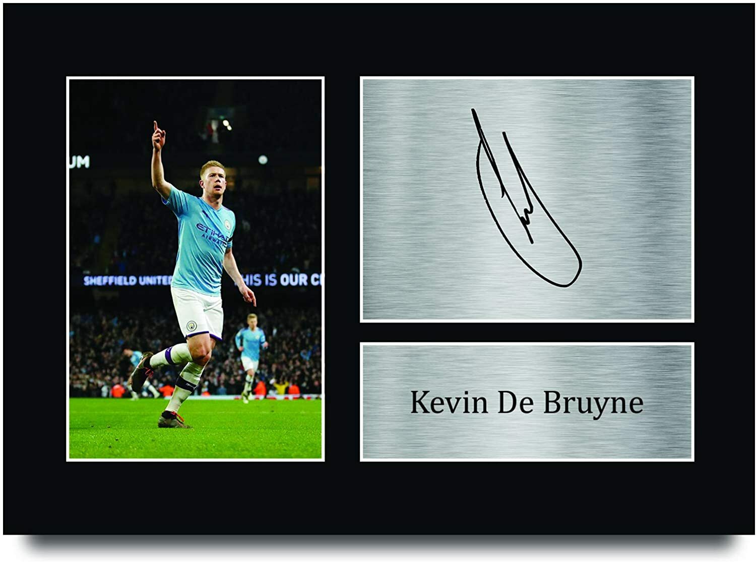 Kevin De Bruyne Signed A4 Framed Printed Autograph