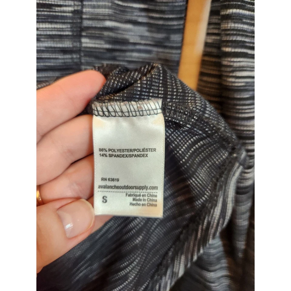 Top Pullover Para Mujer Avalanche Negro Blanco Elástico 1/4 Cremallera Manga Larga S Foto 4 de 4