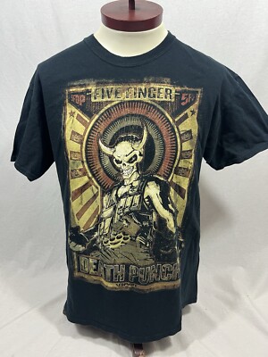 Five Finger Death Punch Mens Large L Metal Double Sided 2014 Tour Shirt Black