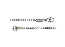 316 Stainless Steel Polished Petite Dog Tag Ball Chain Necklace Non Tarnishing 