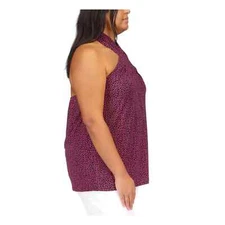 MICHAEL Michael Kors Plus Size Animal-Print Halter Top $88 Size 1X # 5B 2096 Blm