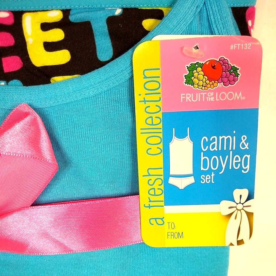 Fruit Of The Loom Azul Cami y Estampado Boyleg Conjunto para Dormir Talla Damas M Nuevo Foto 2 de 4