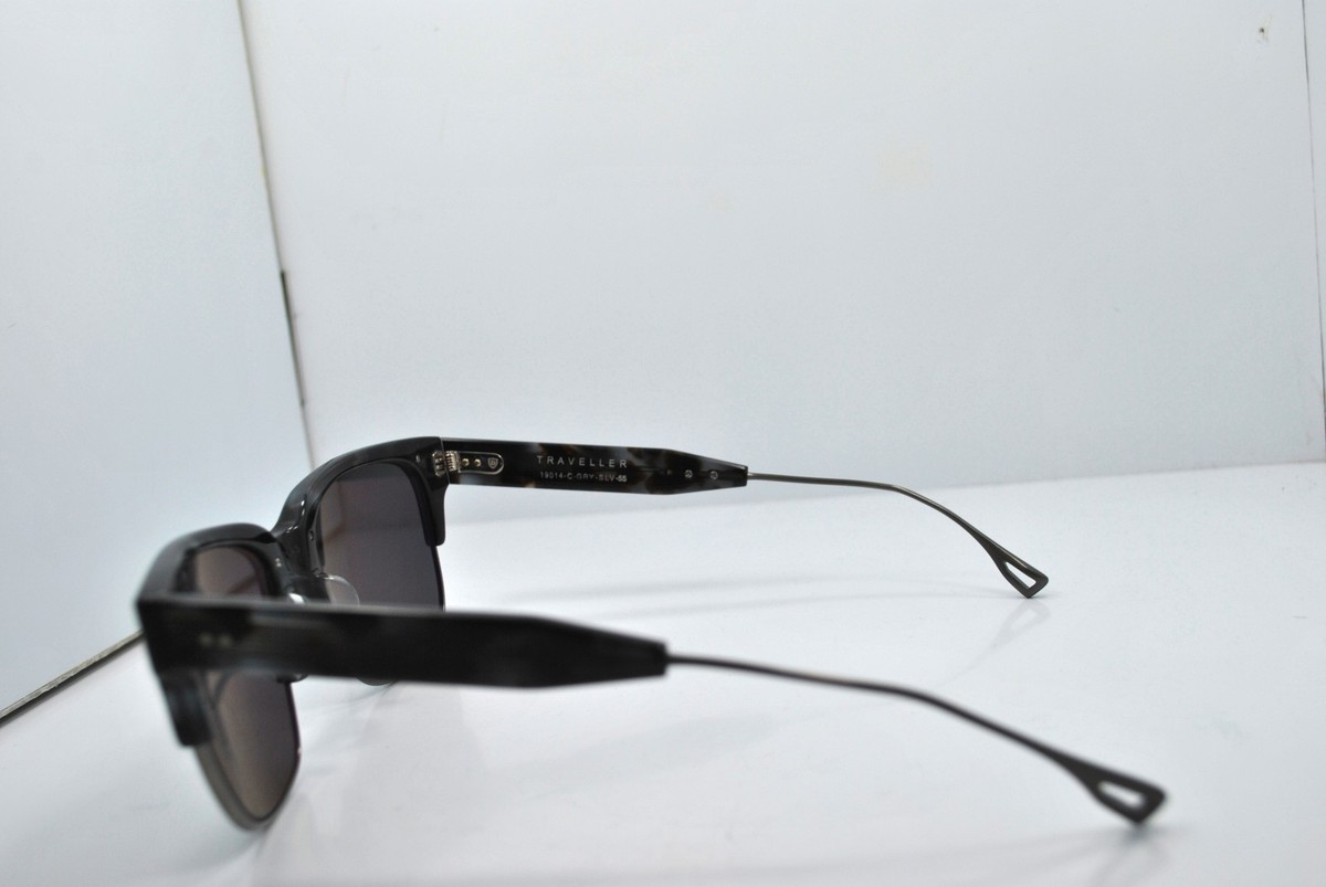 NEW DITA TRAVELLER 19014-C-GRY-SLV-55 Matte Grey Havana Sunglasses