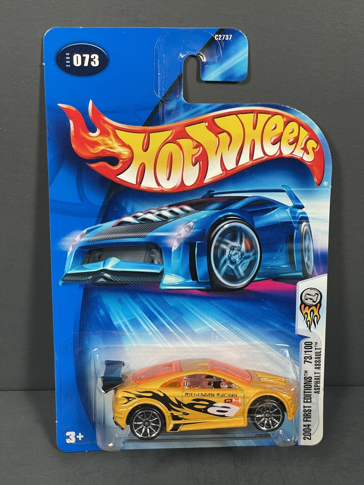 HOT WHEELS 2004 Asphalt Assault, Yellow, First Editions Col #73, Yellow Hood