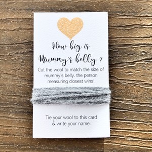 10 X Grey Baby Shower Game Measure Mummy S Belly Tummy Mum How Big Is Ebay