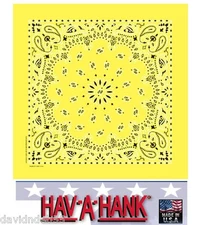 *USA Made YELLOW PREMIUM PAISLEY BANDANA BANDANNA Scarf Face Mask Neck Head Wrap