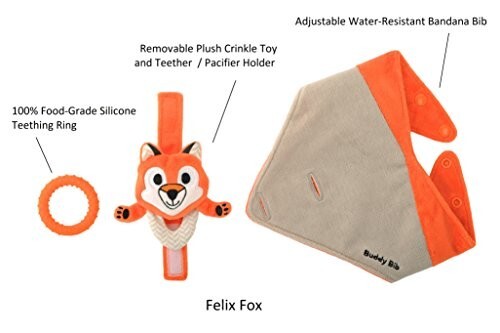 Munch Mitt Baby 3-in-1 Sensory Teething Buddy Bib/Felix Fox - Picture 2 of 3
