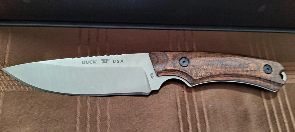 Buck 663 Alpha Guide Pro S35VN Flat Ground Blade Walnut Handle Made In 100% USA - Image 4 of 4