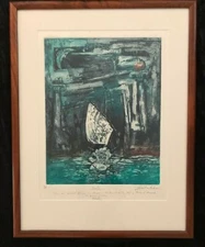 SANTI ESTEBAN AQUATINT FANTASY SURREALISM PRINT TITLED 'YOOS' ARTIST PROOF      