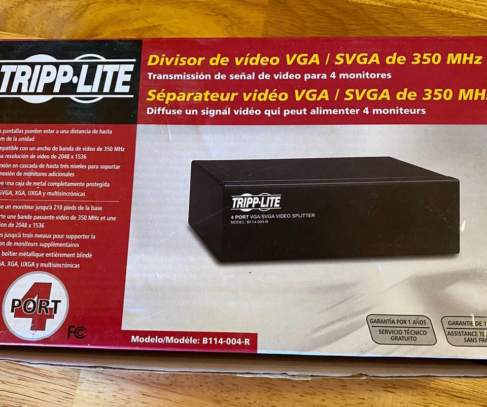 Tripp Lite VGA / SVGA 350 MHz 4 Port Video Splitter - Image 2 of 3