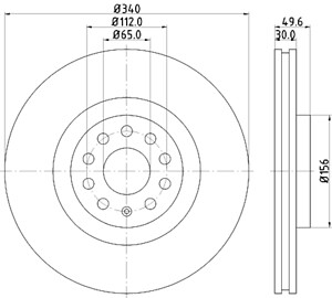 Frt Disc Brake Rotor   Hella Pagid   355129241