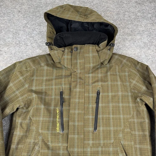Obermeyer Ski Teton Jacket Plaid Green Nature Valley Logo Waterproof Mens XS image 2