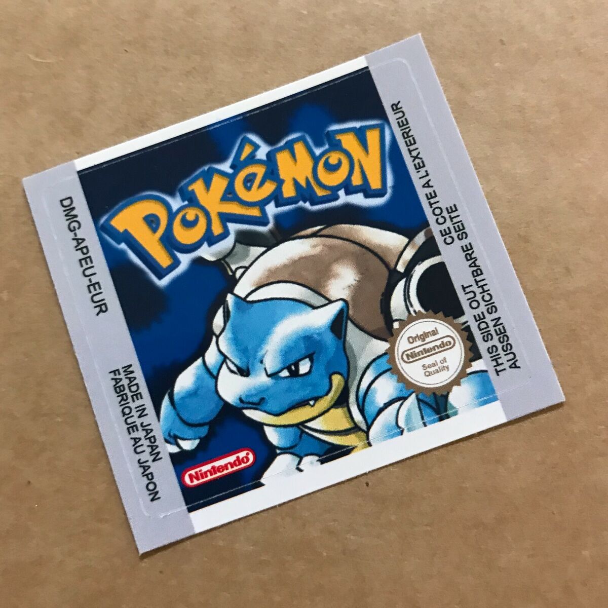 Game Boy Pokemon Red replacement label sticker