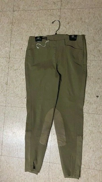 JODHPURS Childs sz 12 NEW w/ Cuffs Front Zip Green/Beige w