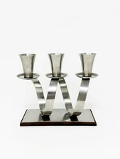 Dana DFA Denmark Triple Candle Holder Stainless Steel Vintage Mid Century Modern