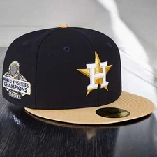 [60413994] MENS NEW ERA MLB HOUSTON ASTROS 5950 GOLD 2023 FITTED - NAVY/GOLD