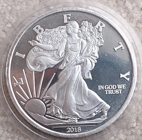 2018 Walking Liberty Silver Round 5 Oz. 999 Fine Silver