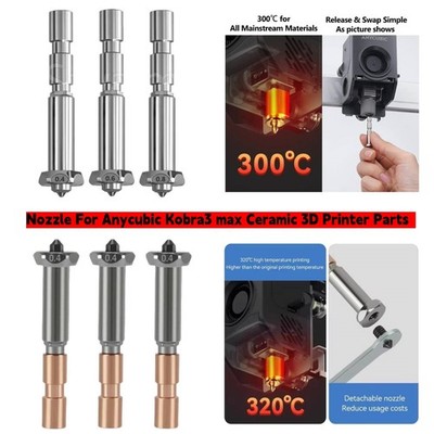 Upgraded/Original Harded Steel Nozzle For Anycubic Kobra3 max Ceramic 3D Printer