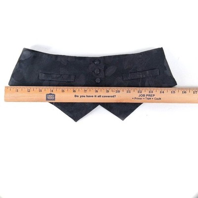 RENA LANGE 100% Silk Floral Jacquard Corset Cinch Belt Black Button Front SZ S RENA LANGE 100% Silk Floral Jacquard Corset Cinch Belt Black  main image 4