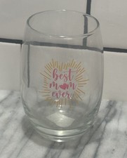 Copa de vaso de jugo de vino sin tallo Cristar Mikonos 15,5 OZ "MEJOR MAMÁ DE LA HISTORIA", NUEVA
