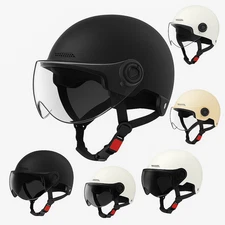 DOT ECE Half Motorcycle Helmet Open Face w/ Visor - Lightweight Summer Men/Women