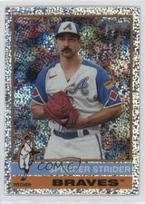 2025 Topps Heritage Chrome Silver Sparkle Refractor Spencer Strider #435 05ns