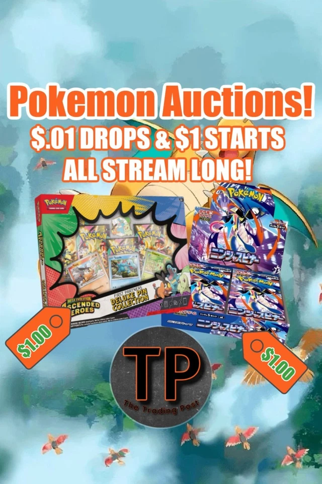 $1 Start Pokemon Auctions | Packs, Bundles, Boxes w/ Jake