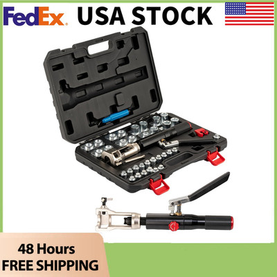 Hydraulic Brake Line Flaring Kit,45° Double Flaring Tool for 3/16''-1/2'' Copper T