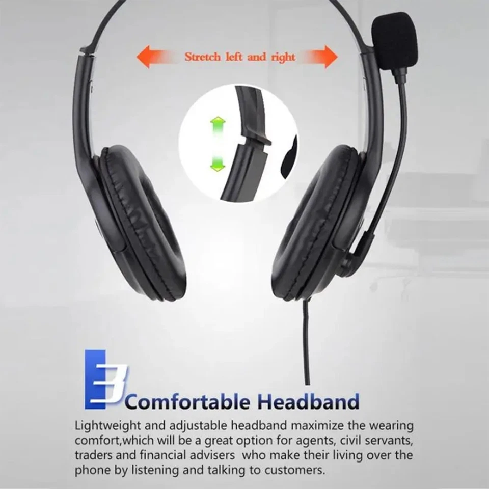 Wired USB Headset with Microphone Type-C for  Skype Office Call Center 1Set M9B1 - Image 2 of 4