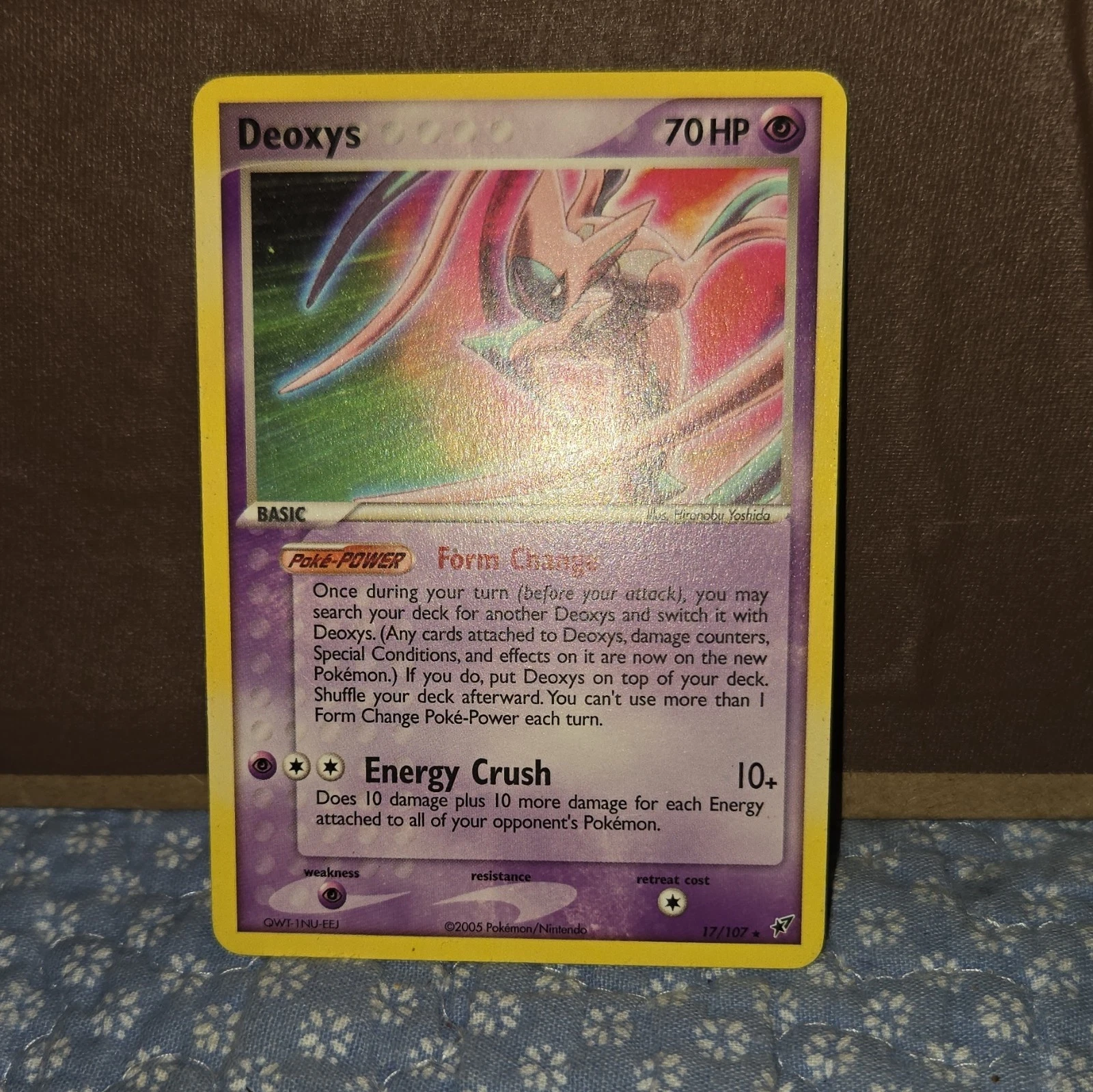 Pokémon TCG Deoxys Deoxys 17/107 Regular Rare English 70HP 2005 Energy Crush
