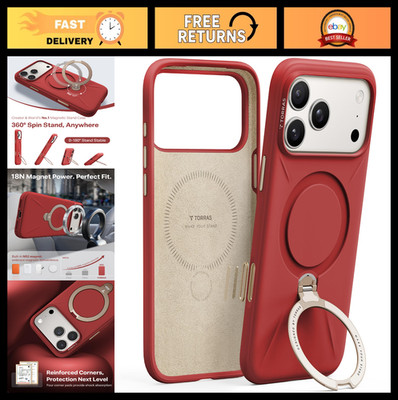 iPhone 17 Pro Case - Liquid Silicone, 360 Spin Kickstand, MagSafe Compatible, Re