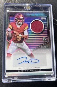 JAYDEN DANIELS 2024 TOPPS MIDNIGHT RPA ROOKIE PATCH RC AUTO #RJA-JD