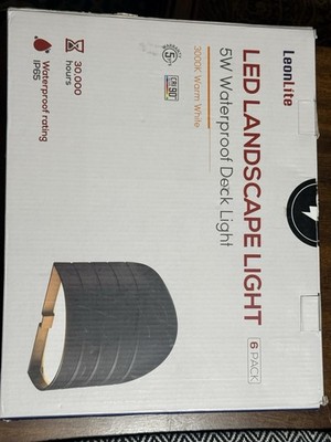 Leonlite Led Deck Light 6 Pk-5w Waterproof Landscape Light-3000k Warm White *New