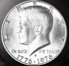 1976 S Silver Bicentennial Kennedy Half Dollar. BU